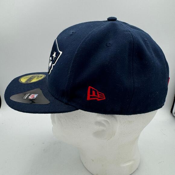 New Era NFL New England Patriots 59FIFTY Fitted Hat 7 3/8 Navy Blue Cap - Picture 4 of 10